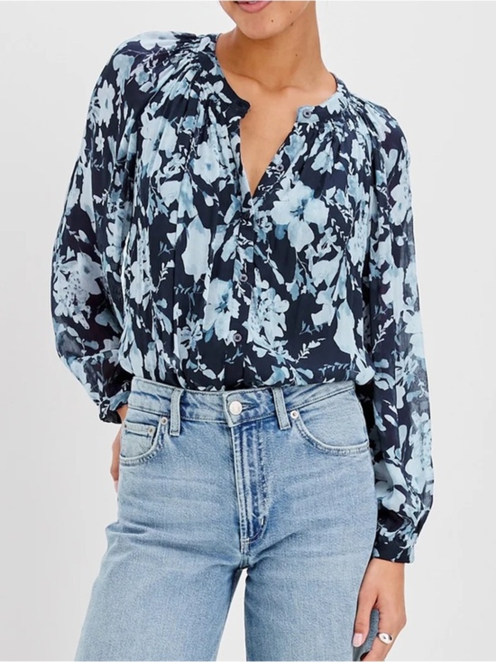 Rails Nessie Top Indigo Blossoms Size Large